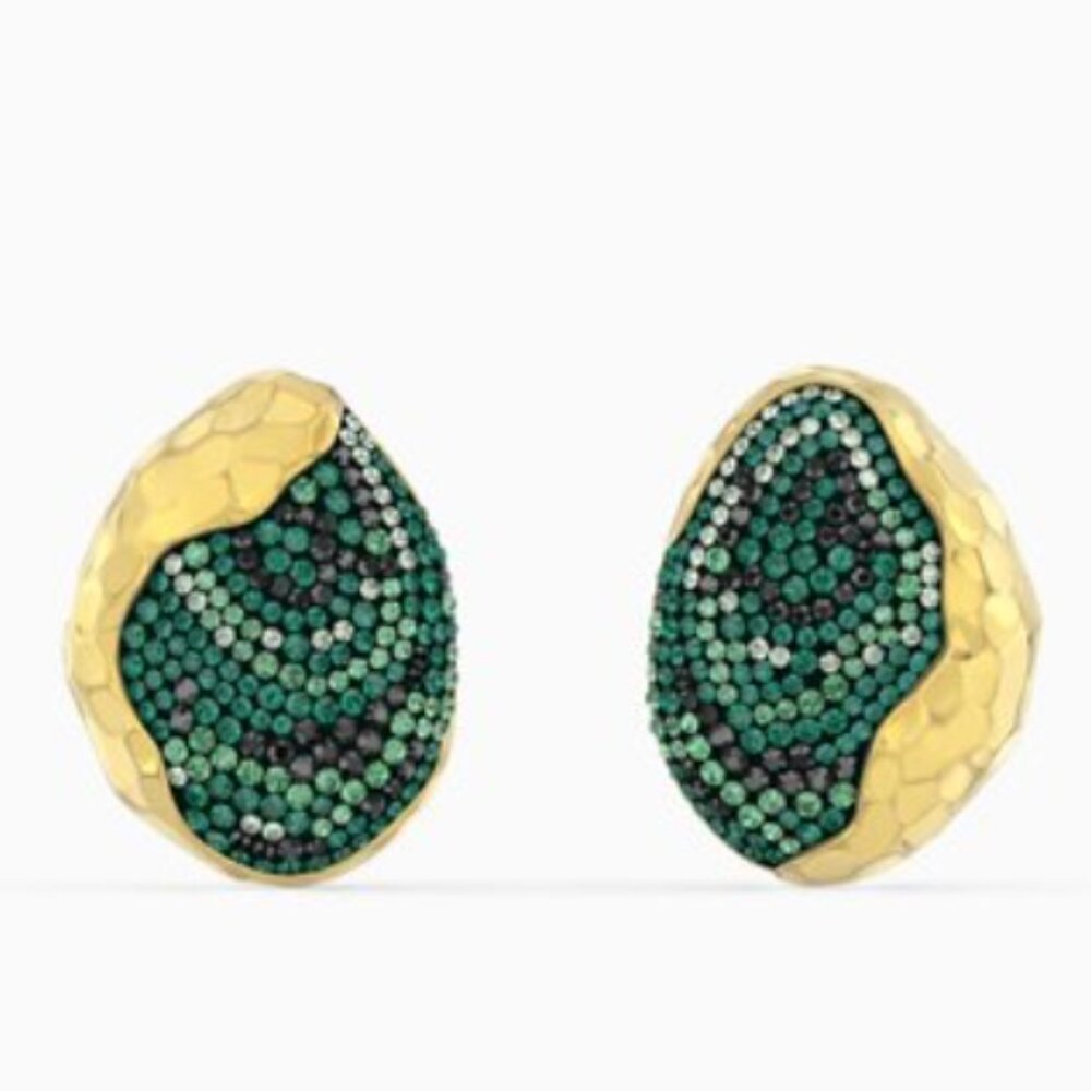 Swarovski the ELEMENTS CLIP EARRINGS, GREEN, GOLD-TONE PLATED - Picture 5 of 5